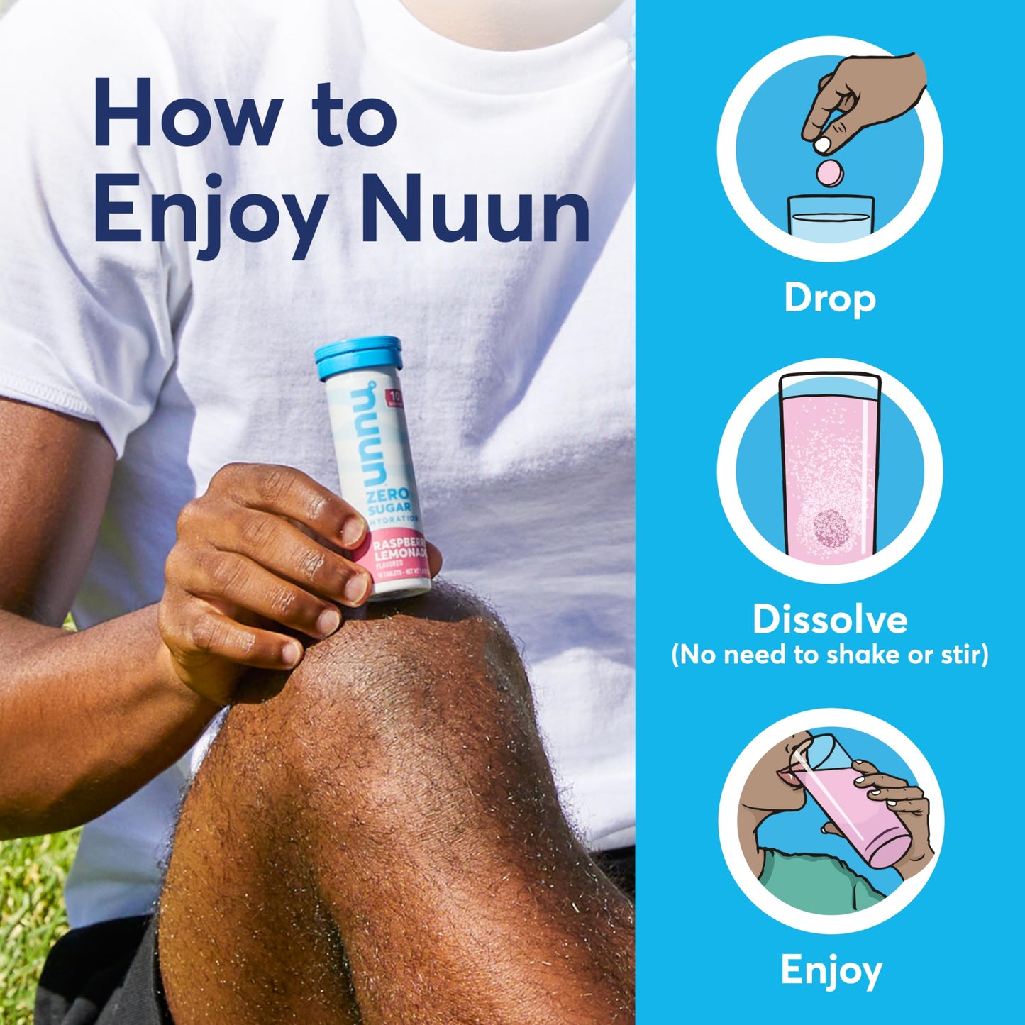 Nuun Zero Sugar Hydration Electrolyte Tablets - Magnesium, Calcium, Potassium, Chloride & Sodium, Light & Delicious Fruit Flavors, No Sugar, Gluten Free, Vegan