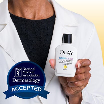 Olay Face Moisturizer, Complete All Day Moisturizer With Sunscreen Broad Spectrum SPF 15 - Sensitive, 4 fl. Oz, 1 unit