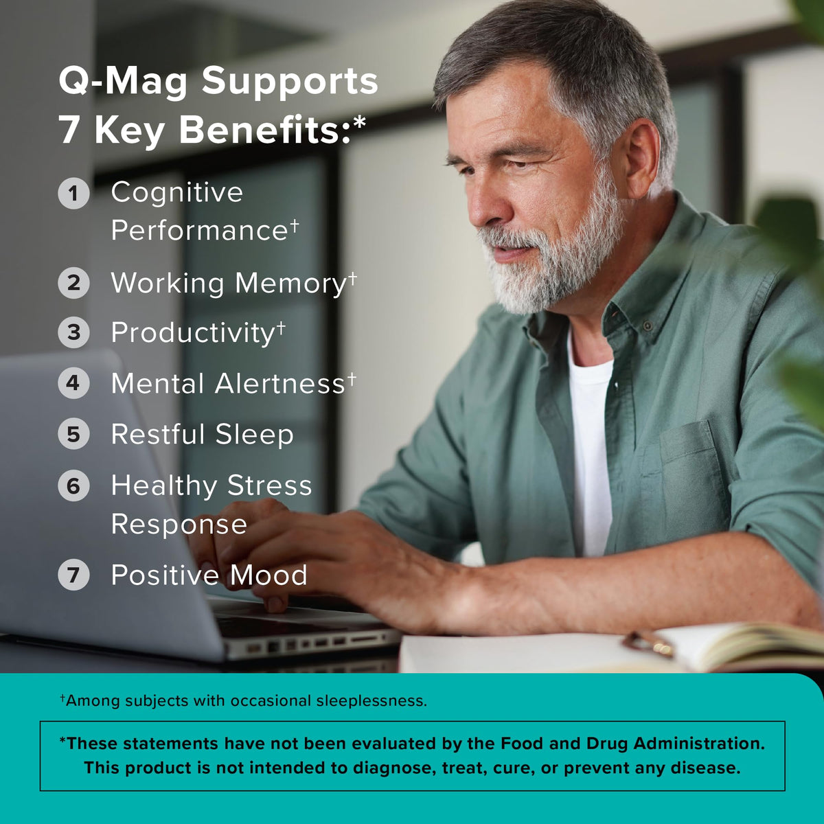 Qunol Q-Mag Magnesium L-Threonate Tablets, 2000mg of Magtein to Help Support Cognitive Performance, Improve Mental Alertness & Productivity, Supports Restful Sleep, High Absorption, 60 Count QunolBuy Supplements Australia