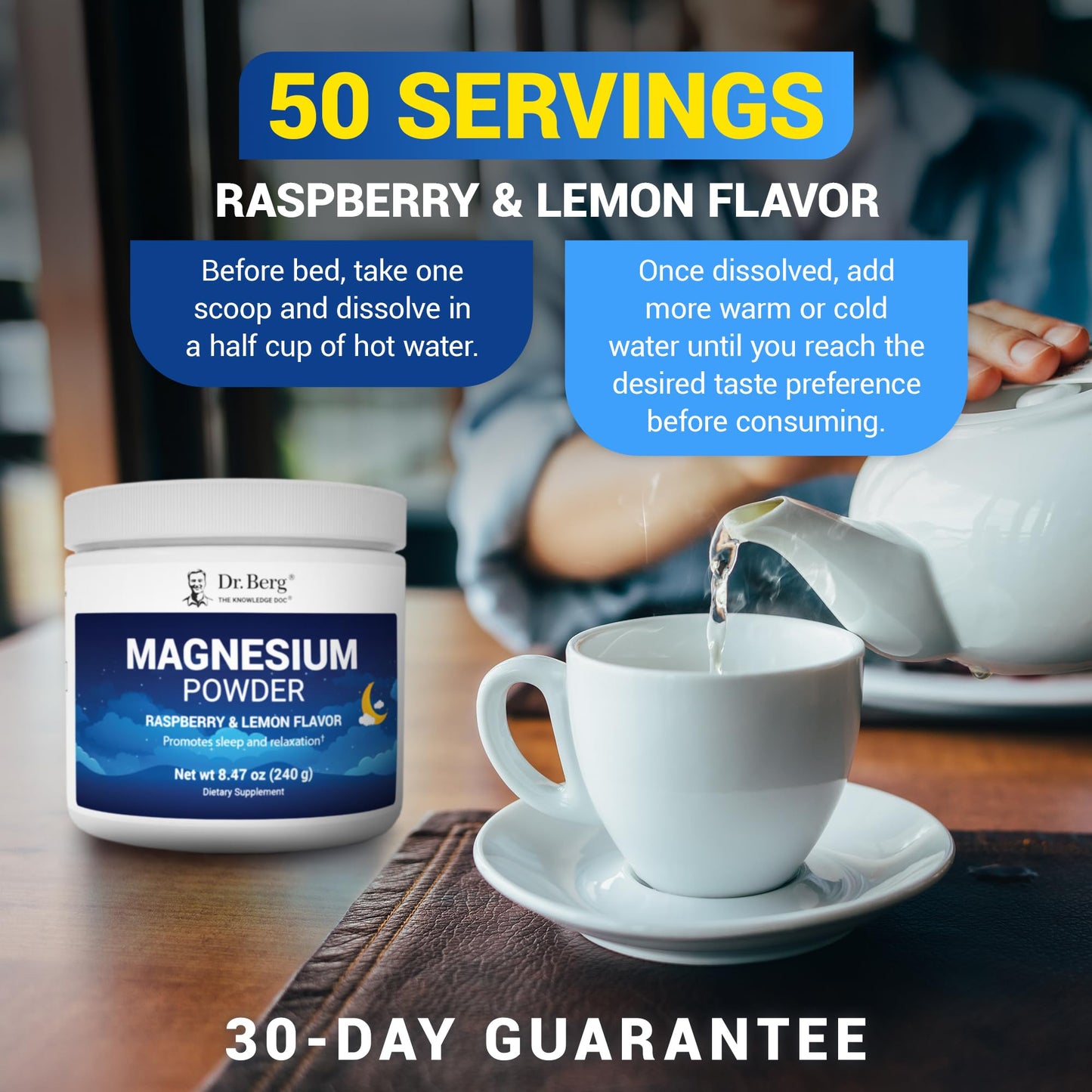 Dr. Berg Magnesium Glycinate Powder for Sleep, Relaxation, & Stress Relief - Now Includes Vitamin D3 & Zinc - Delicious Raspberry & Lemon Flavor (50 Servings) Magnesium Powder - Magnesium Drink Powder Dr. Berg NutritionalsBuy Supplements Australia