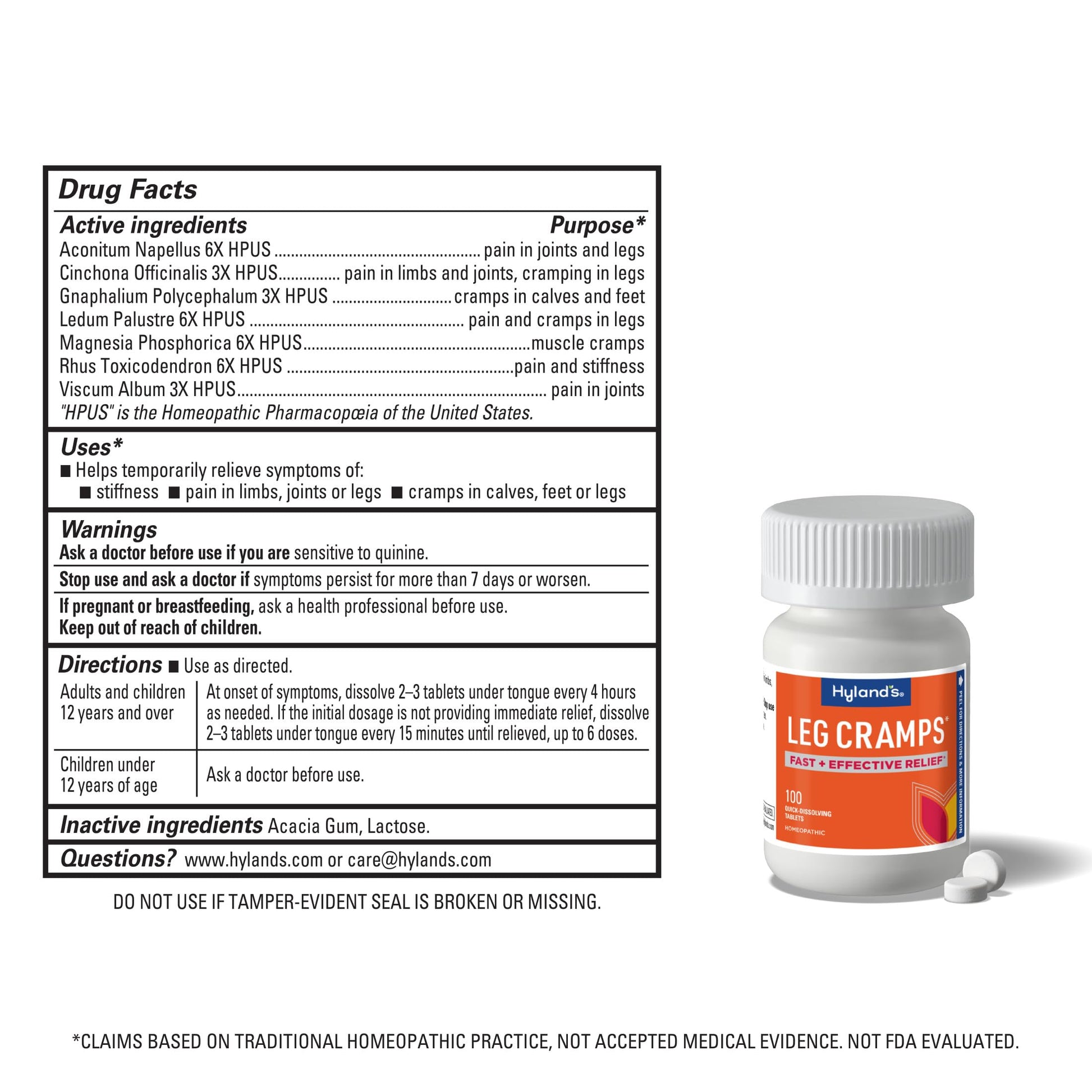 Hyland's Leg Cramps, Relief of Leg, Calf, Charley Horses, and Foot Cramps, 100 Quick-Dissolving Tablets 3-Pack (300 Total) Hyland'sBuy Supplements Australia
