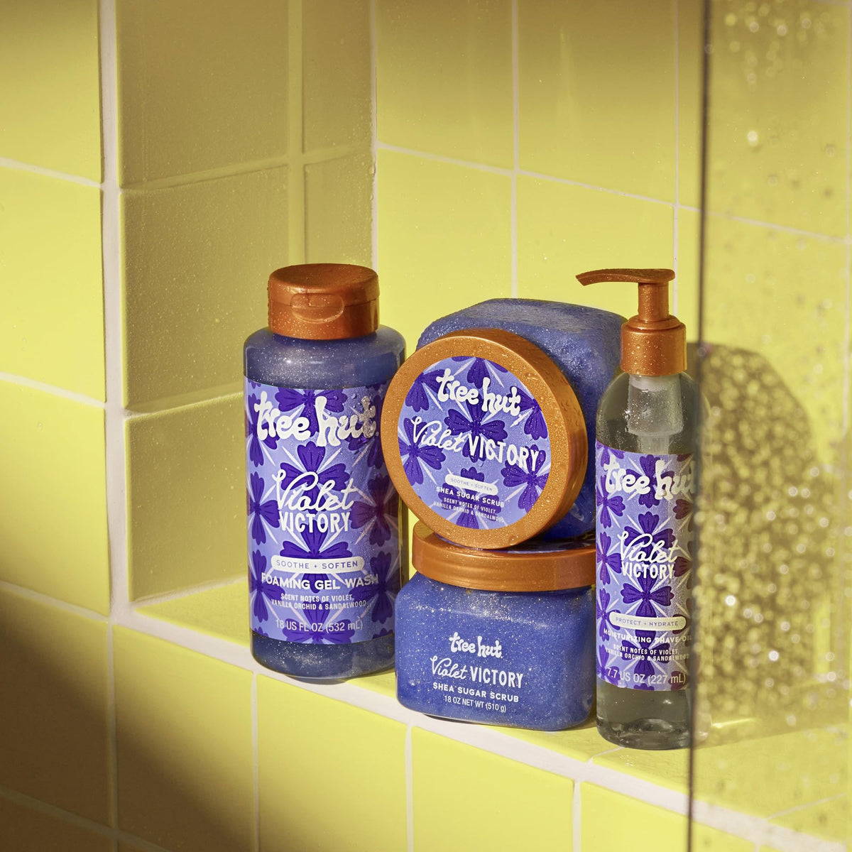 Tree Hut Violet Victory Foaming Gel Wash, Hydrating & Moisturizing Body Wash with Shea Butter & Natural Oils