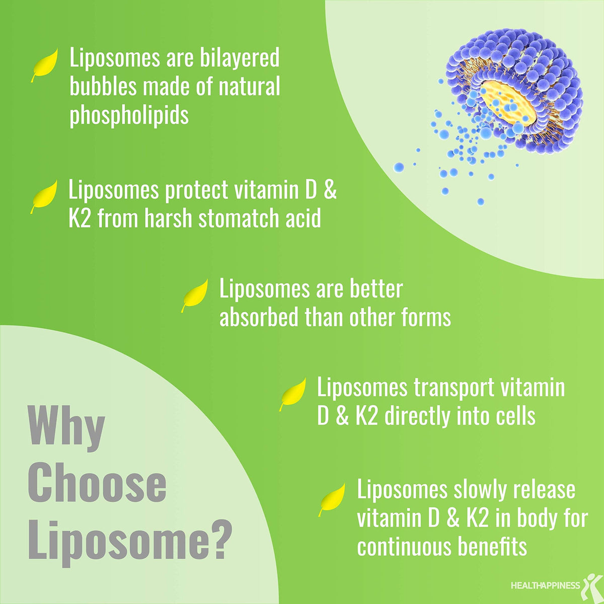 UpNourish Liposomal D3 K2 MK-7 – 365 Mini softgels with Organic Coconut Oil - 5000 IU 125 mcg Vitamin D3 and 100 mcg Vitamin k2