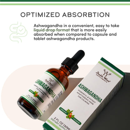 Ashwagandha Organic Drops for Stress Relief (1,200mg, 60 Servings) Ashwagandha Tincture for Adrenal Support and Cortisol Manager