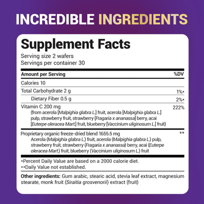 Dr. Berg Chewable Vitamin C Complex - Made with Organic, Non-GMO Berries - 60 Delicious Wafers Dr. Berg NutritionalsBuy Supplements Australia