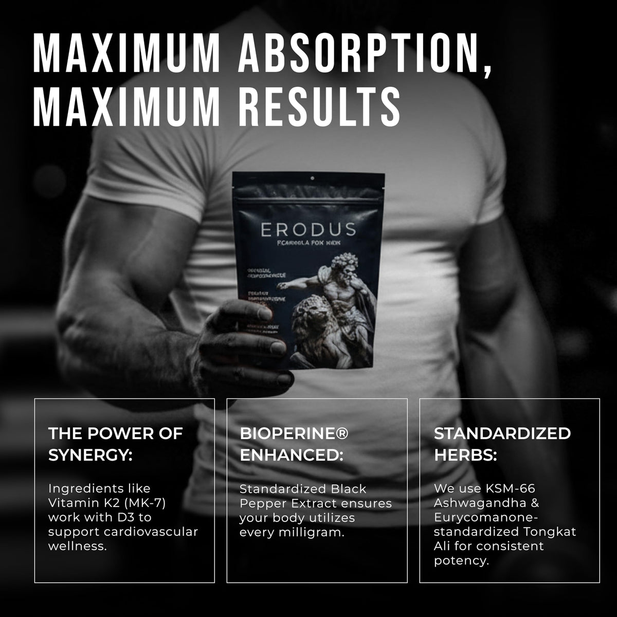ERODUS Formula for Men - Advanced Testosterone Support Powder - Energy & Gym Supplement for Men - Supports Healthy Testosterone Levels & Physical Performance - with Ashwagandha (30 Day Supply) ERODUSBuy Supplements Australia