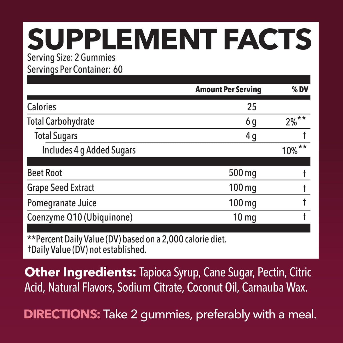 Beet Root Gummies with COQ10 & Pomegranate - Nitric Oxide Supplement for Men and Women - Beetroot for Endurance, Performance, Recovery - Vegan, Non-GMO, Gluten Free -