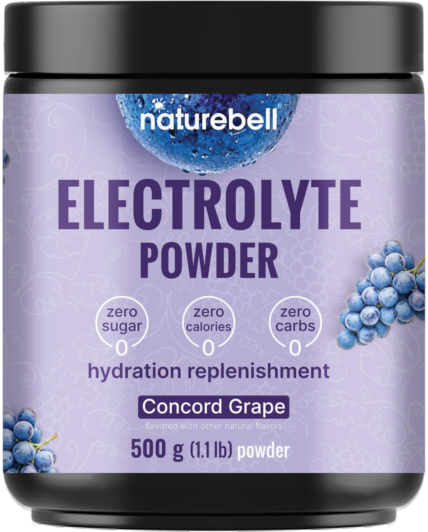 NatureBell Electrolytes Powder No Sugar, 500g (76 Servings) | Keto Fast Hydration Powder, Carnivore-Friendly Electrolyte – 1,000mg High Potassium, Minerals,
