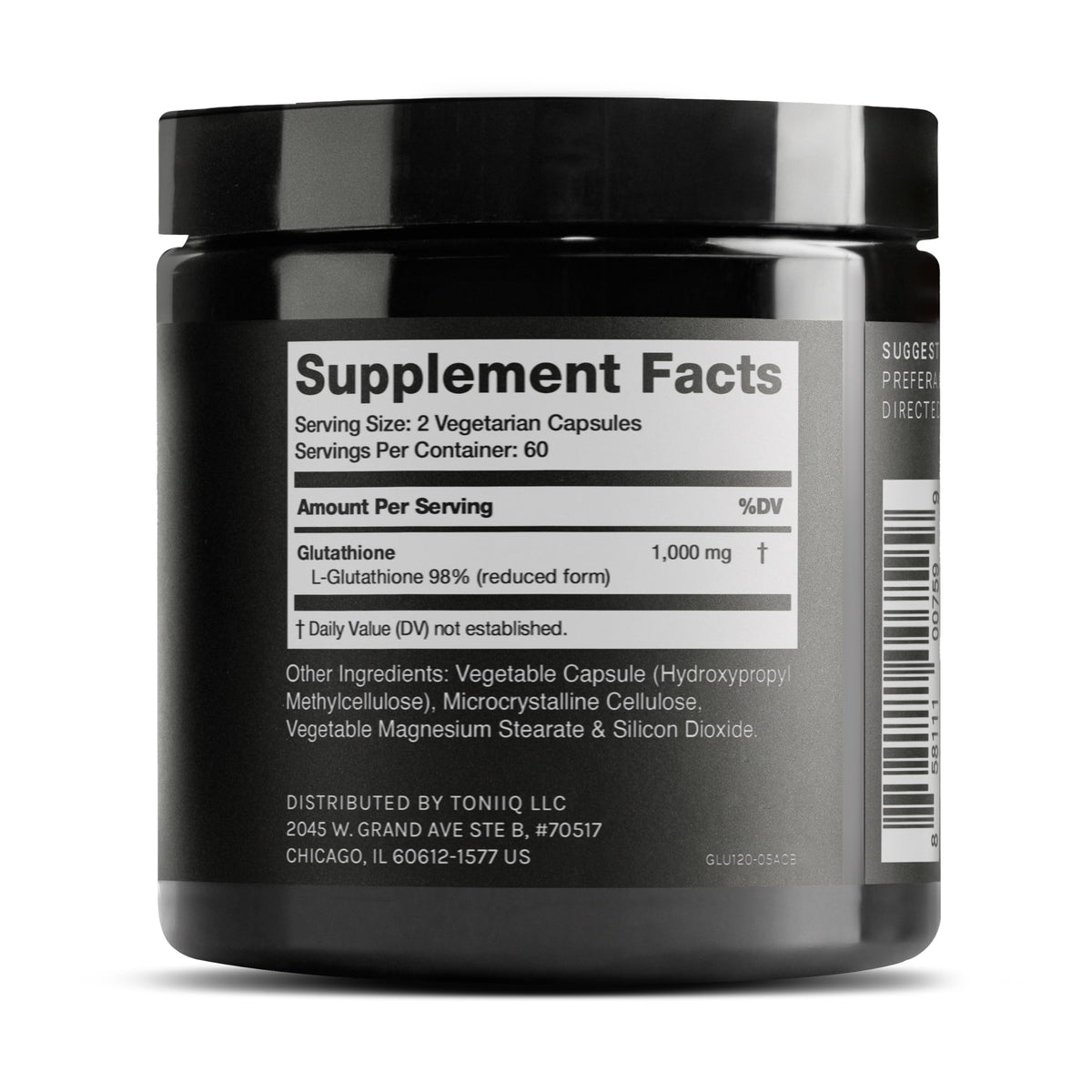 Toniiq Ultra High Strength Glutathione Capsules - 1000mg Concentrated Formula - 98%+ Highly Purified and Bioavailable - Non-GMO Fermentation - 120 Capsules Reduced Glutathione Supplement Toniiq buy supplements Au