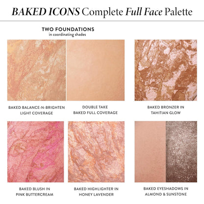 LAURA GELLER Baked Icons Complete Full Face Palette, Light | All-in-One Makeup Palette with Baked Foundations, Blush, Bronzer, Highlighter, Eyeshadows | Coverage for Mature Skin | Travel-Friendly LAURA GELLER NEW YORK buy supplements Au
