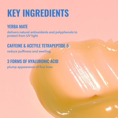 Good Molecules Yerba Mate Wake Up Eye Gel - Hydrating Under Eye Gel Cream with Hyaluronic Acid and Caffeine