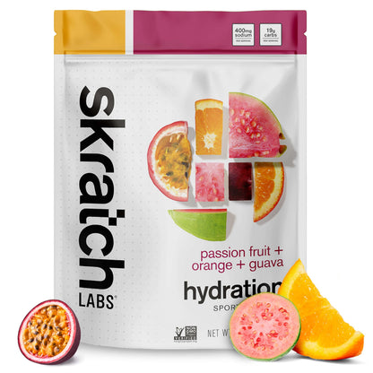 Skratch Labs Hydration Sports Drink Mix – Real‑Fruit Electrolyte Powder for Fast Hydration & Endurance | Passion Fruit Orange Guava | 20 Servings | Vegan,