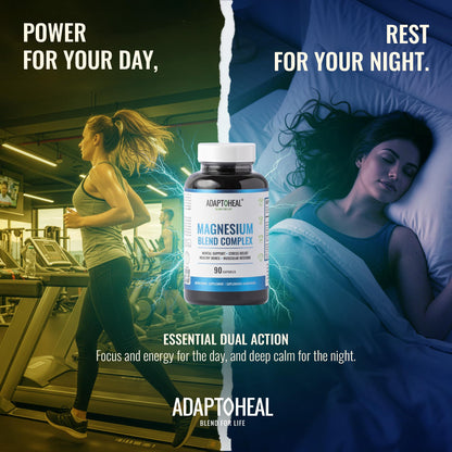 ADAPTOHEAL Magnesium Complex – Glycinate, Malate & Citrate with Vitamin B6, Sleep Support, Stress Relief, Muscle Relaxation, Nervous System Support – 90 Capsules ADAPTOHEAL buy supplements Au