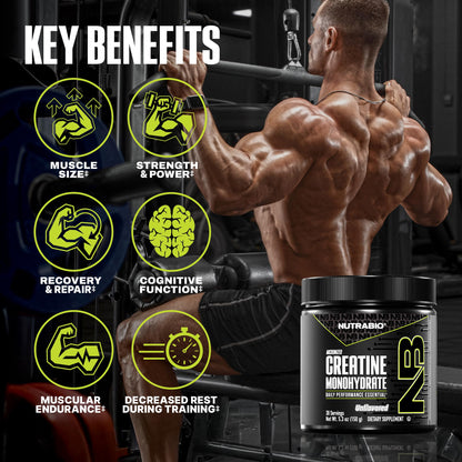 NutraBio Pure Micronized Creatine Monohydrate Powder Supplement, Unflavored, (150 g) - Supports Bulk Muscle Energy, Recovery, and Strength - HPLC Tested Creatine Powder Supplement for Men and Women