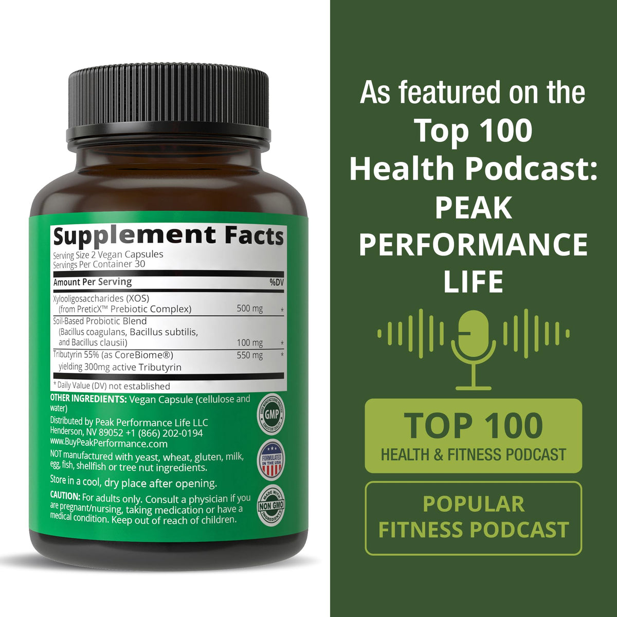 Synbiotic = Prebiotic + Probiotic + Postbiotic 3-in-1 Supplement with Clinically Tested Ingredients - Pre and Probiotics Plus Important Tributyrin CoreBiome for Gut