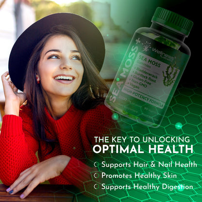 WELLNESS LABSRX Sea Moss Gummies, 3200mg Irish Sea Moss Mixed Berry Flavor with Maximum Potency Bladderwrack and Burdock Root - Supports Skin, Energy and Immunity - 90 Count WELLNESS LABSRXBuy Supplements Australia