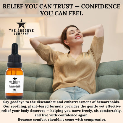 The Goodbye Company Organic Hemorrhoid Relief Serum - Natural Witch Hazel Treatment for Pain, Itch & Swelling - Internal External Soothing Formula - Vegan, USA Made, 15mL The Goodbye CompanyBuy Supplements Australia