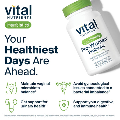 Hyperbiotics Vital Nutrients Pro Women Probiotics for Women | Vaginal Probiotics for PH Balance | Oral Probiotic for Vaginal Health and Urinary Tract Health