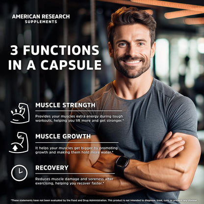 Creatine Monohydrate Capsules 5G | 60 Servings | Vegan | 4 Caps per Serving | Micronized Creatine Pills 5000mg | 240 Capsules | Creatine Pills For Men & Women