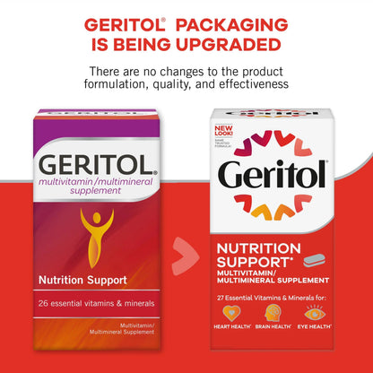 Geritol, Multivitamin Supplement, Contains Antioxidants, Vitamins B, C, E & D and Iron, 27, Minerals, Gluten-Free Geritol