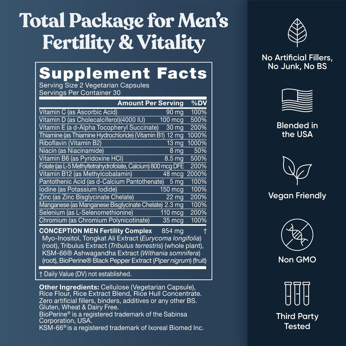 Conception for Him and Vital Liver Bundle - Male Fertility Booster & Prenatal Supplement + 9-in-1 Liver Support Eu Natural buy supplements Au