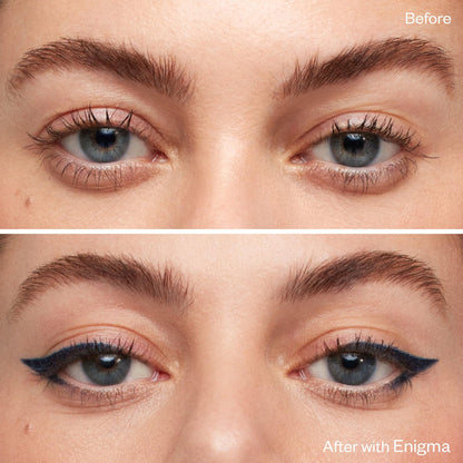 Kosas Soulgazer Gel Eyeliner (Enigma) - Waterproof, Smudge-Proof Pen with Hyaluronic Acid - Retractable Eyeliner Pencil with Sharpener & Smudger, Long-Lasting - Blackened Blue Satin KosasBuy Supplements Australia