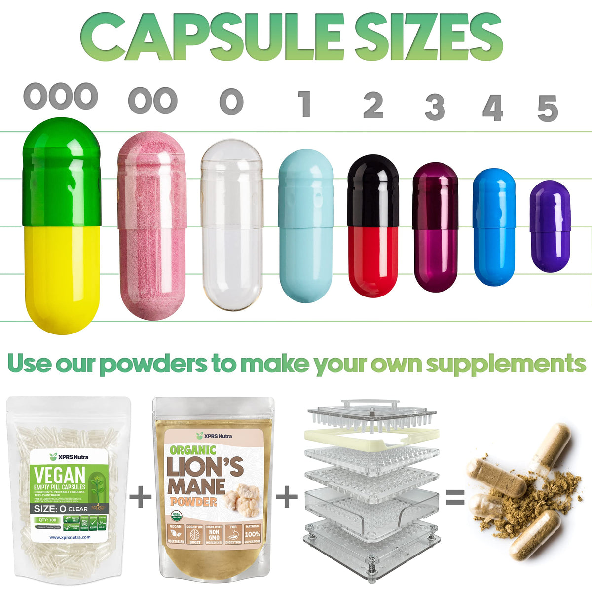 XPRS Nutra Size 0 Empty Capsules - 100 Clear Count Empty Vegan Capsules - Vegetarian Pill - DIY Vegetable Capsule Filling -Veggie Pills for Do-It-Yourself Supplements XPRS NutraBuy Supplements Australia