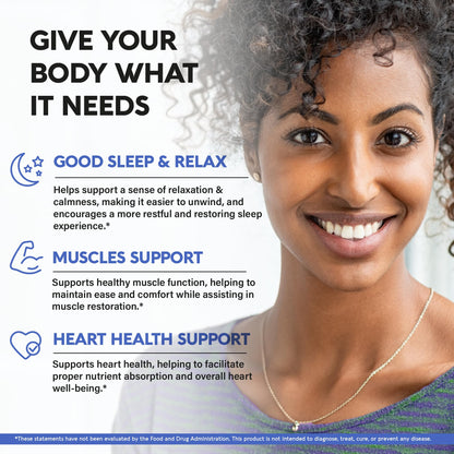 Magnesium Glycinate 500 mg - Chelated Supplement - High Absorption Form of Magnesium - Support for Sleep, Muscle & Heart Health
