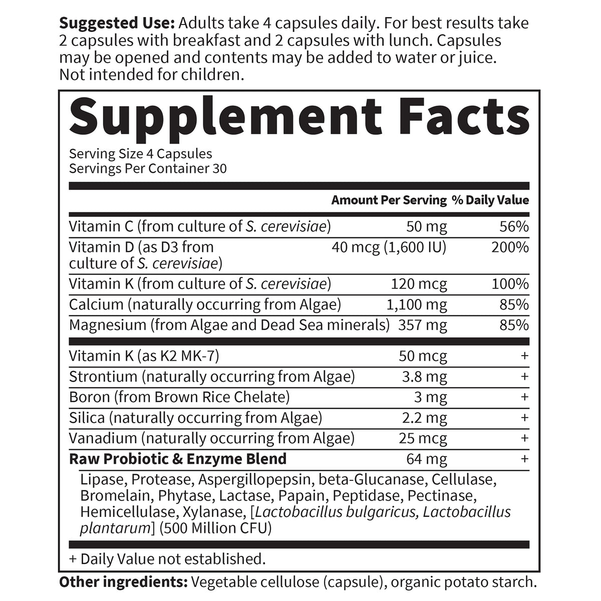 Garden of Life Raw Calcium Supplement for Women and Men - Vitamin Code Made from Whole Foods with Magnesium, K2, Vitamin D3 and Vitamin C plus Probiotics for Digestion, 120 Capsules Garden of Life buy supplements Au