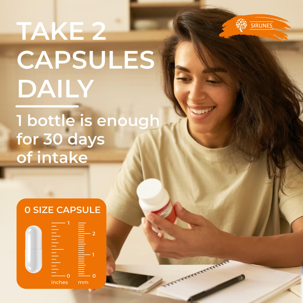 SIRUNES Fish Collagen Peptides Capsules – 100 Capsules | Fish Collagen Peptides | Supports Hair, Skin, Nails, Joints & Bones