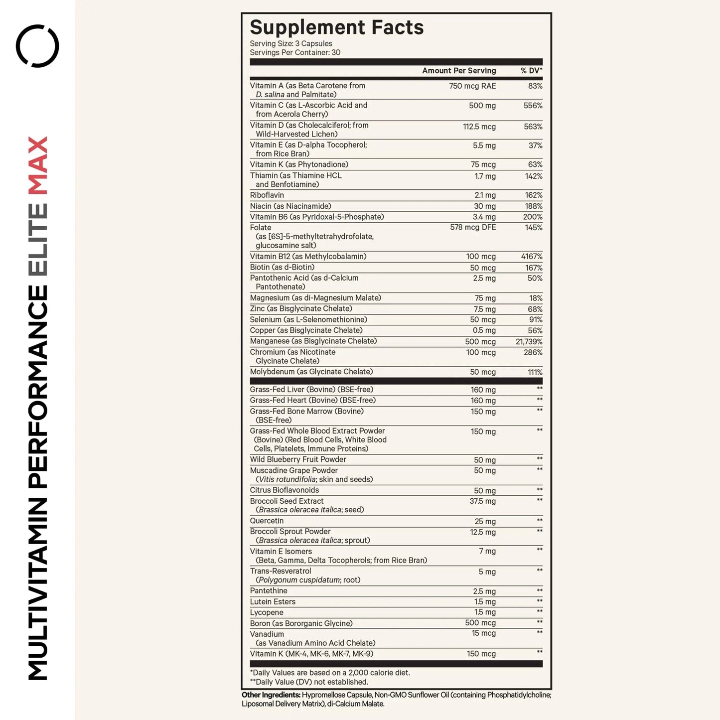 Codeage Multivitamin Performance Elite Max Supplement - Vitamins A, B6, B12, C, D, E, Vitamin K (MK-4, MK-6, MK-7, MK-9), Essential Minerals Codeage
