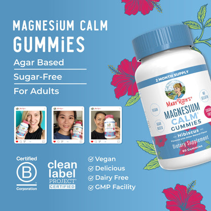 MaryRuth Organics Calm Magnesium Citrate Gummies | 2 Month Supply | Sugar Free | Magnesium Supplement for Adults