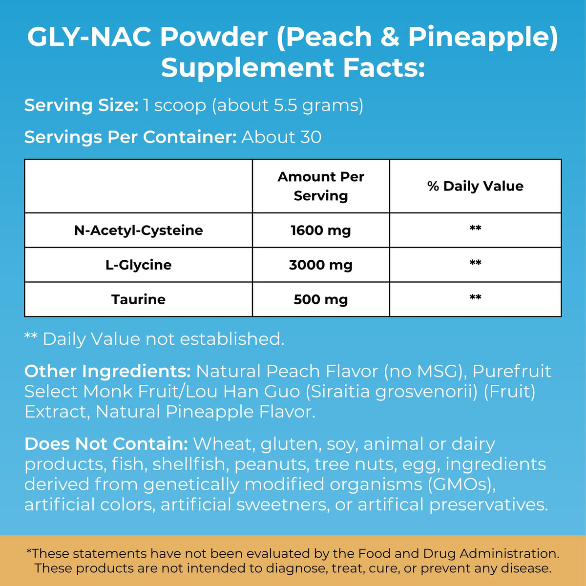 MYOXCIENCE NAC Glycine Supreme | N-Acetyl-L-Cysteine, Glycine, and Taurine Combination (Natural Peach and Pineapple Flavor) (30 Servings) MYOXCIENCE buy supplements Au
