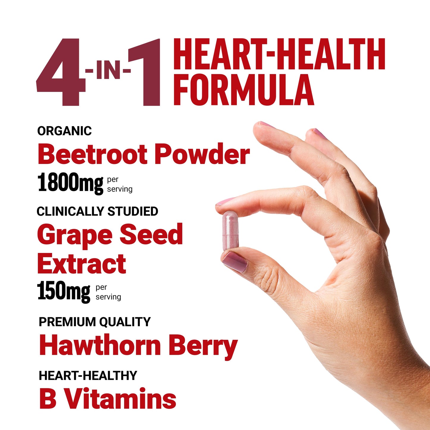 Force Factor Total Beets Blood Pressure Support Beet Root Capsules, 1800mg Organic Beet Root Powder Beet Supplement with Hawthorn Berry to Support Circulation