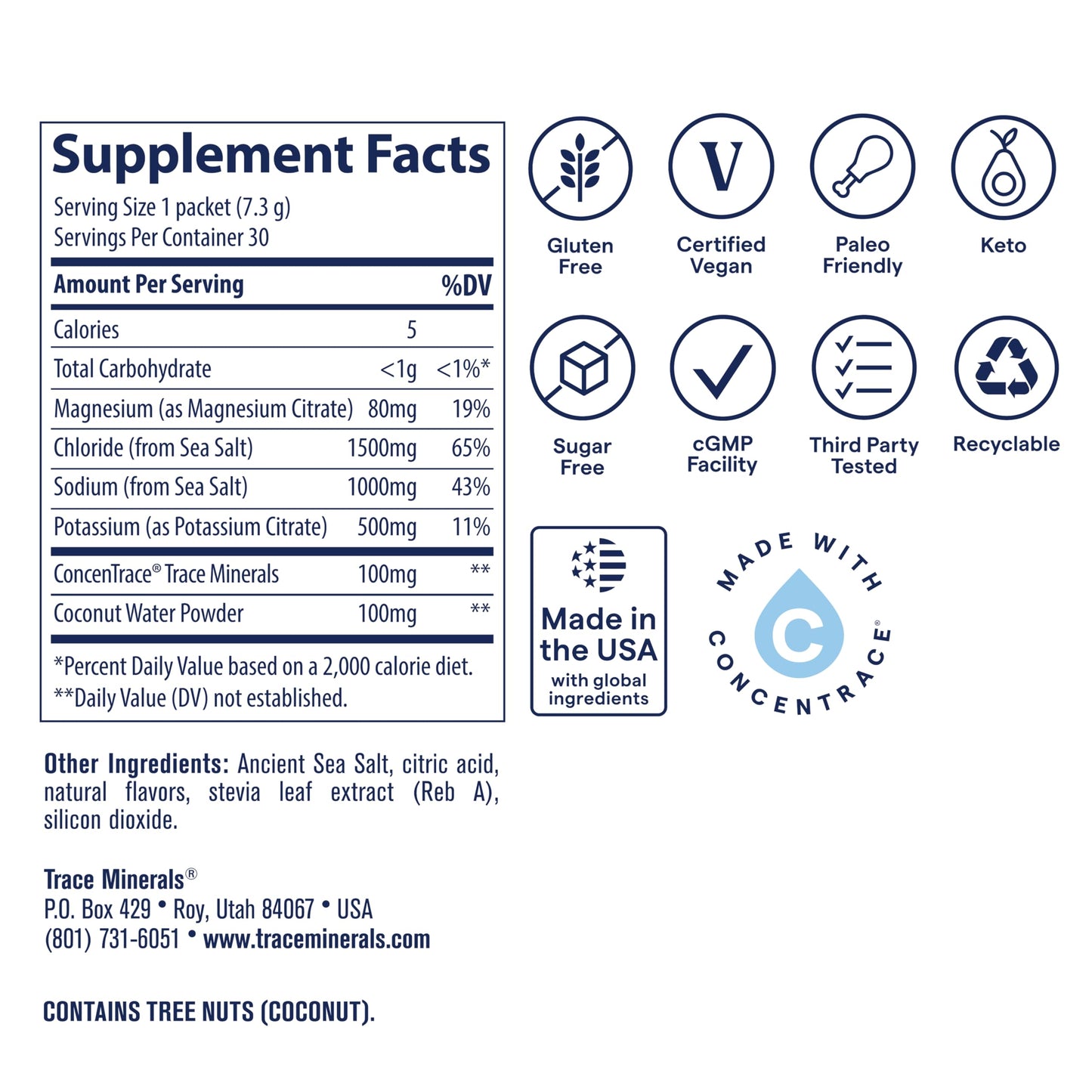 Trace Minerals ZeroLyte Salty Watermelon Flavor - Sugar Free Electrolyte Drink Mix - Supports Hydration, Energy, Stamina - Ancient Sea Salt,