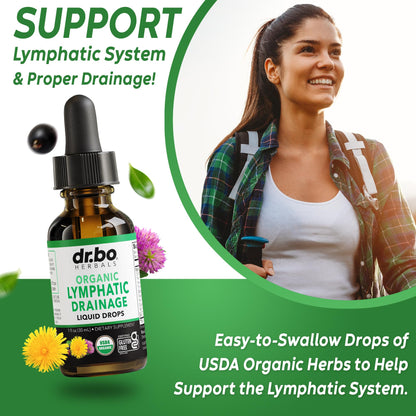 Lymphatic Drainage Supplements Drops - Organic Lymphatic Support Liquid Drops Cleanse with Echinacea, Lymph System Support Supplement, Lymph Node Detox Cleanse System Drainage - 1oz Non-GMO Organics DR. BO buy supplements Au