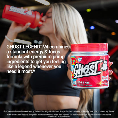 GHOST Legend Pre Workout Powder, Sonic Cherry Limeade - 30 Servings – Pre-Workout for Men & Women with Choline, L-Citrulline,