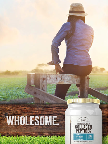 Carlyle Grass Fed Collagen Peptides Powder 20oz | Unflavored | Pasture Raised | Types I & III | 20g of Collagen Per Daily Dose | Non-GMO, Gluten Free | by Herbage Farmstead Carlyle buy supplements Au