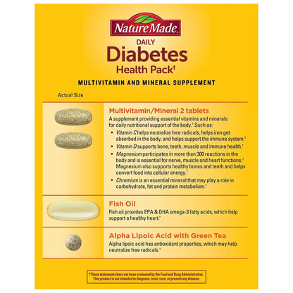 Nature Made Diabetes Health Pack, Daily Dietary Supplements for Nutritional Support, 30 Packets, 30 Day Supply Nature Made