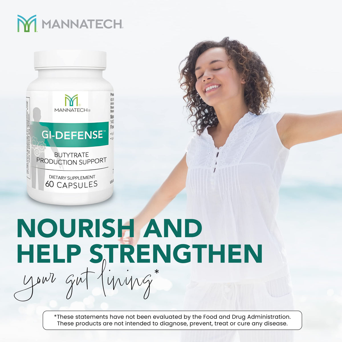 Mannatech Butyrate Supplement - Supports Gut Barrier Function, Intestinal Health, and Digestive Comfort - Promotes Short Chain Fatty Acid Production, Immune Support Supplement GI-Defense 60 Capsules Mannatech buy supplements Au
