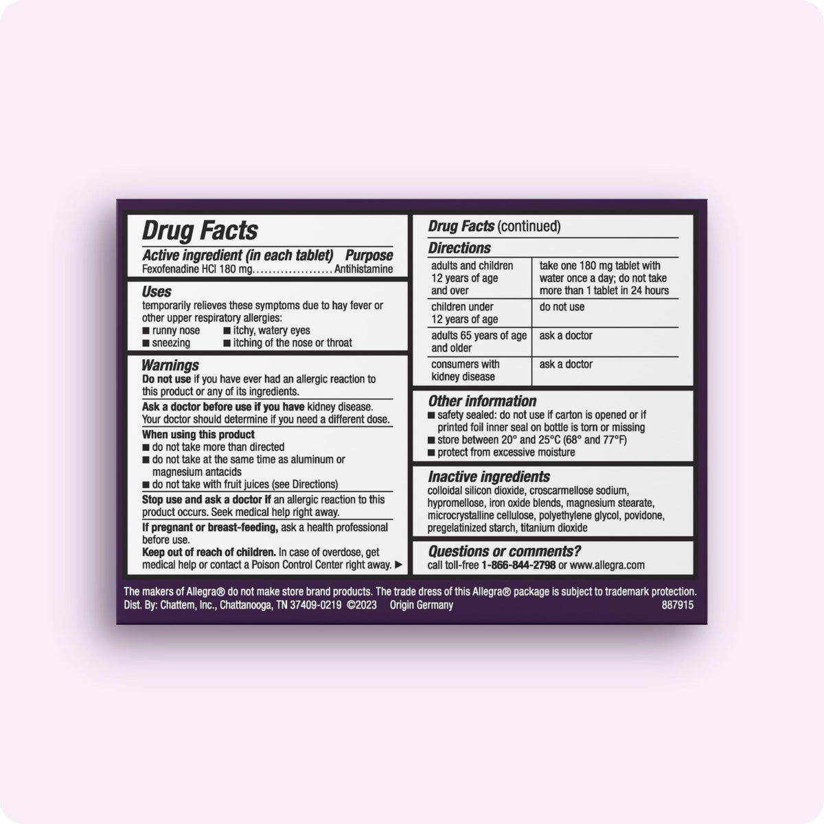 Allegra Adult 24-Hour Allergy Relief Tablets, Non-Drowsy Indoor and Outdoor Allergy Medicine, 180 mg Fexofenadine HCI Antihistamine Pill, 100-Count Allegra buy supplements Au