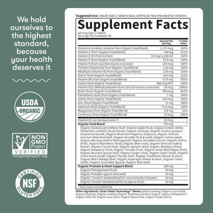 Garden of Life Organics Men's 40+ Multivitamin with Prostate Support, B12 & Vitamins – Vegan Daily Whole Food Multivitamin, Non-GMO, Certified Organic, 120 Tablets Garden of LifeBuy Supplements Australia