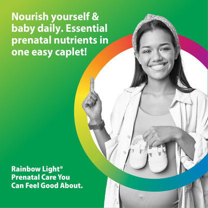 Rainbow Light Prenatal One Multivitamin Support from Conception to Postnatal, High Potency, Clinically Proven Absorption of Vitamin D, B2, Folate, Calcium