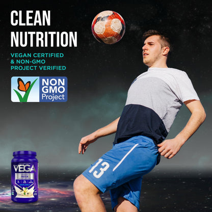 Vega Essential Protein – 25g Plant Based Protein Powder, Creamy Vanilla, Vegan for a Dairy-Free Vanilla Shake – Large Tub, 32.5oz (20 Servings)