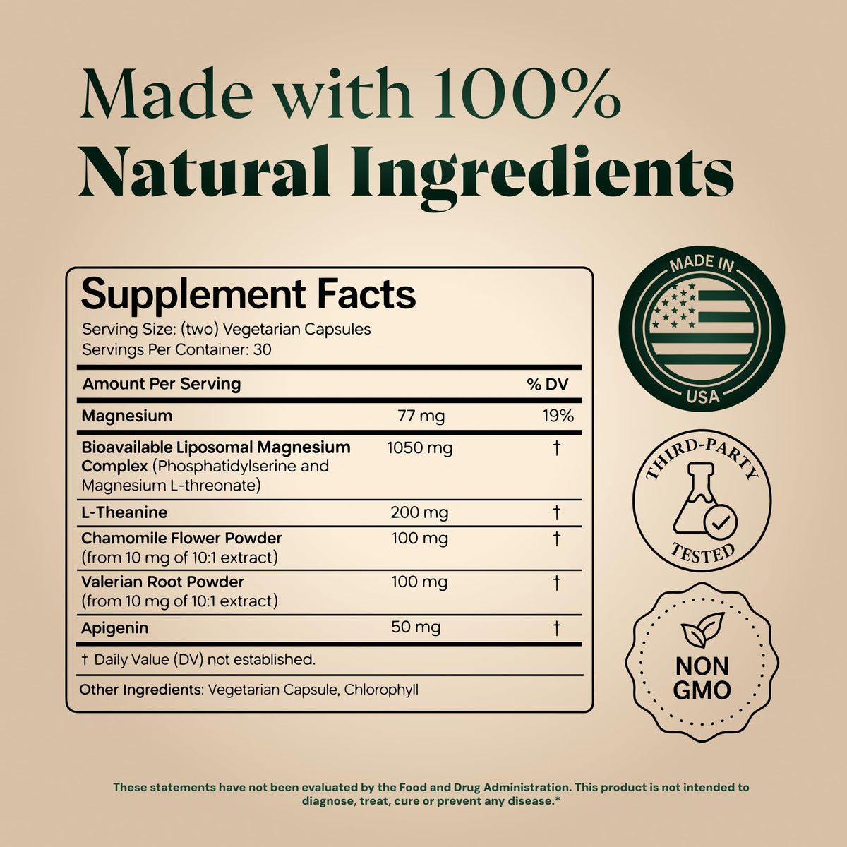 Magnesium L-Threonate with Apigenin, Valerian Root & L-Theanine – No Melatonin Restful Sleep & Brain Supplement – Clinically Studied 7-Ingredient Formula – Memory & Focus – 60 Capsules Plus+Ultra buy supplements Au