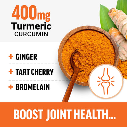 FORCE FACTOR Better Turmeric Supplement 400mg with Black Pepper & Ginger, Extra Strength Joint Support, Superior Absorption