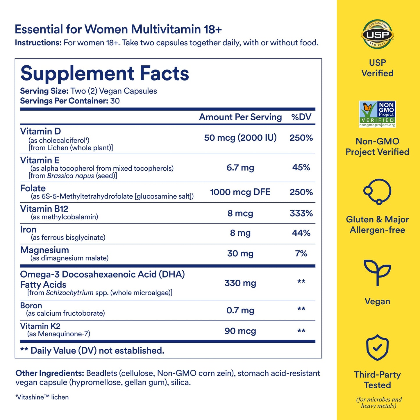 Ritual Women’s 18+ Daily Multivitamin - Key Essential Vitamins and Minerals to Support Energy, Heart, Bone, Brain Health* - Clinical Backed - Vegan
