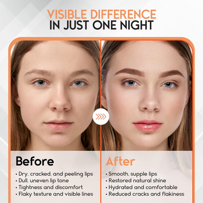 Lip Mask Overnight with Hyaluronic Acid & Collagen, Lip Sleeping Mask for Dry Cracked Lips