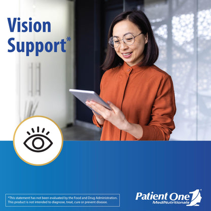 Patient One OpticOne | Supplement to Support Optic Nerve Health and Eyesight Function* | With Vitamins A and E, Lutein, ALA and More | 180 Capsules Patient One buy supplements Au