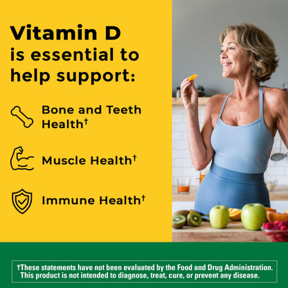 Nature Made Vitamin D3 5000 IU Per Serving Gummies Extra Strength, Bone and Immune Health Support, 150 Vitamin D Gummies for Adults, 75 Day Supply